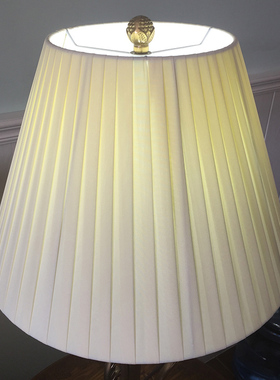 欧式布艺灯罩外壳台灯落地大小号圆形黄色卧室书房床头灯创意简约