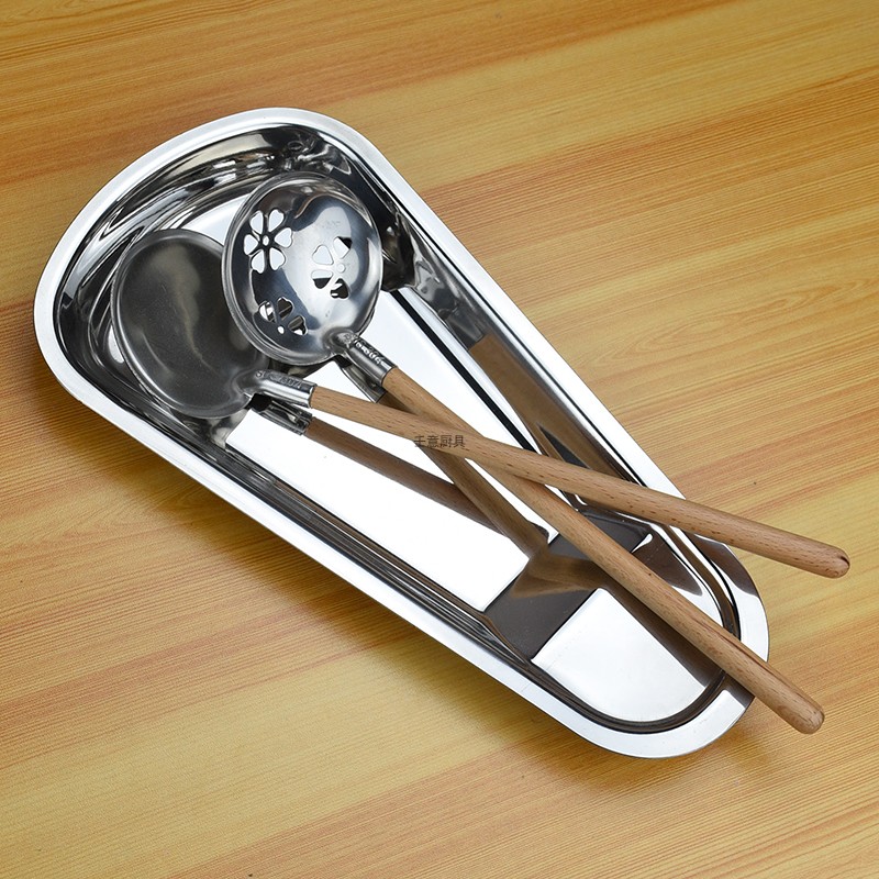 餐具托盘加厚不锈钢自助餐食品夹子搁置盘扇形餐厅火锅店放夹盘