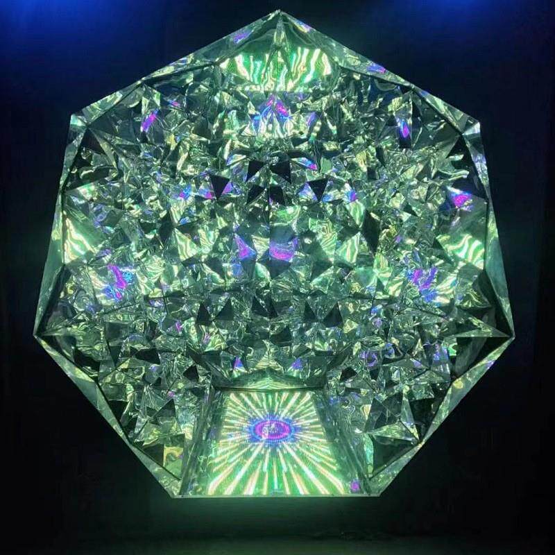 网钻石隧道红户外艺术装置览如图展具 LED灯道具展租赁水晶砖家厂