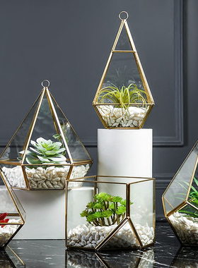 【曼塔】几何玻璃罩花房摆件家居现茶几桌面创意装饰品