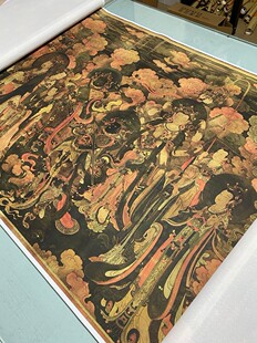 法海画壁音 绢布微喷 赴会西赴会东帝释天大普贤水月观寺文殊