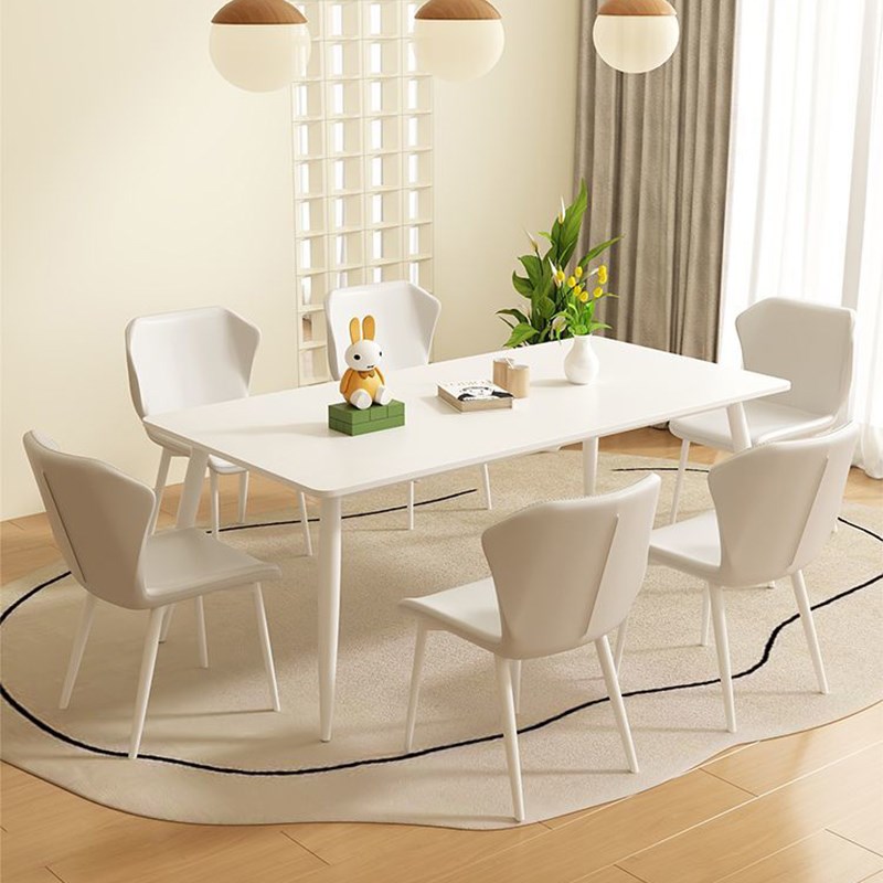 岩板餐桌小户型现简约家用长方形餐厅饭桌轻奢大理石餐桌椅组合