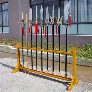 实木十八般兵器架子立式单多孔刀架长枪架大兵器架家庭红缨枪木架