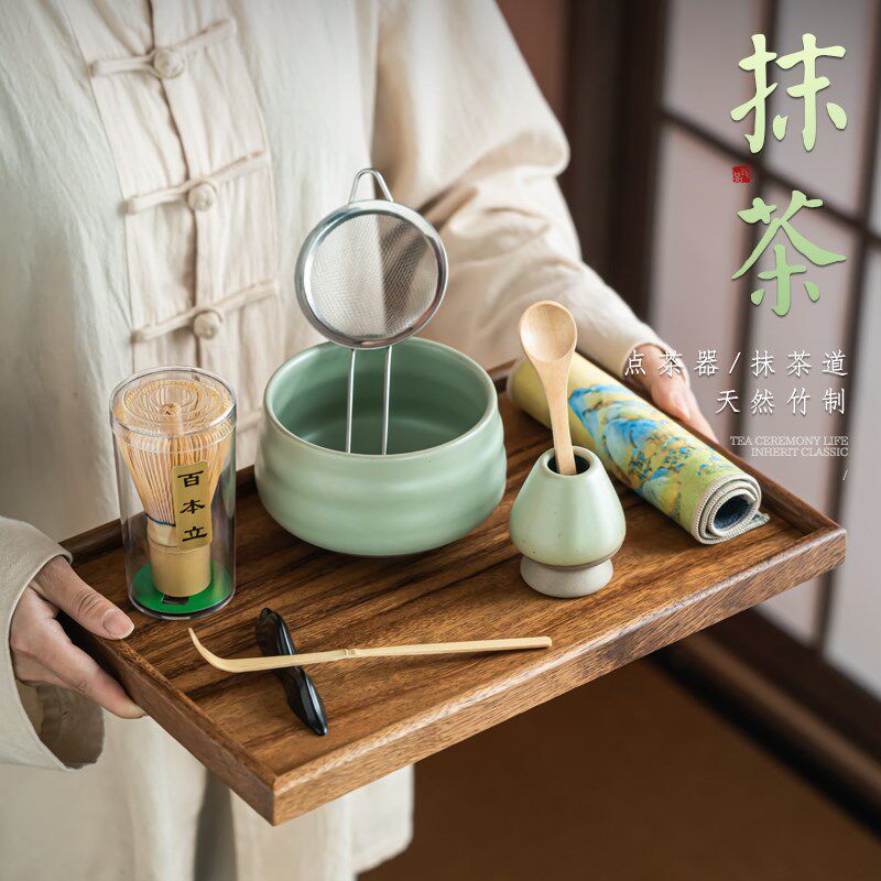 抹茶工具套装百本立茶筅仿宋点茶器整套茶道用具日式茶碗装