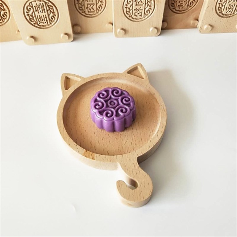 五仁月饼模具中秋节木质双层DIY烘焙工具家用冰皮绿豆糕点压花磨