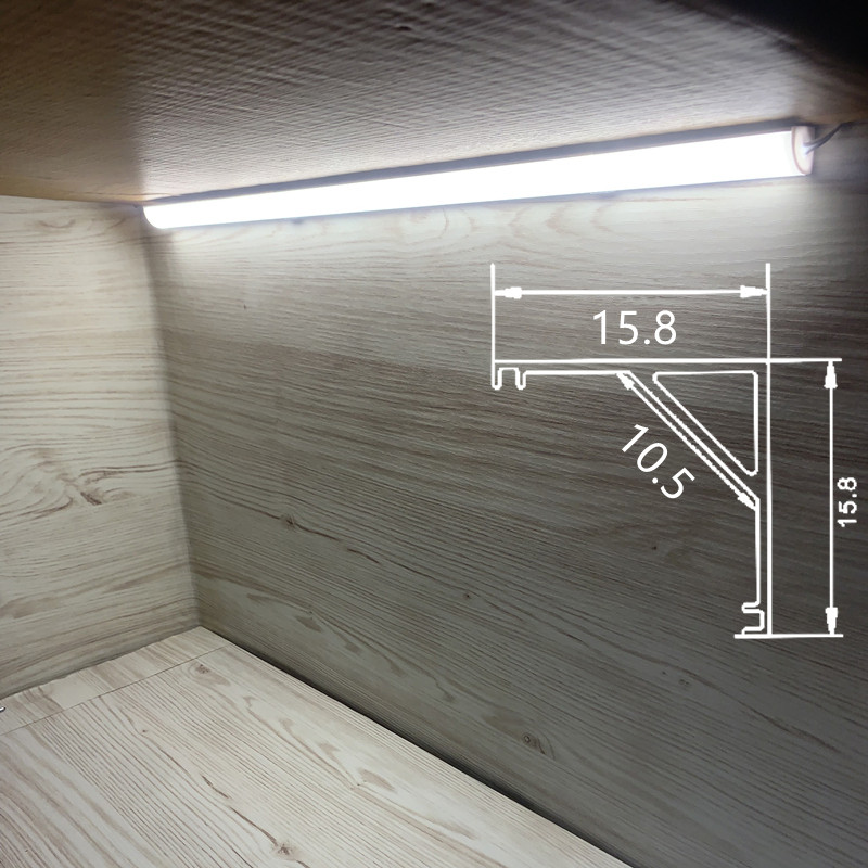 酒柜灯带免开槽220v直角灯橱柜灯条衣柜鞋柜明装层板灯led线条灯