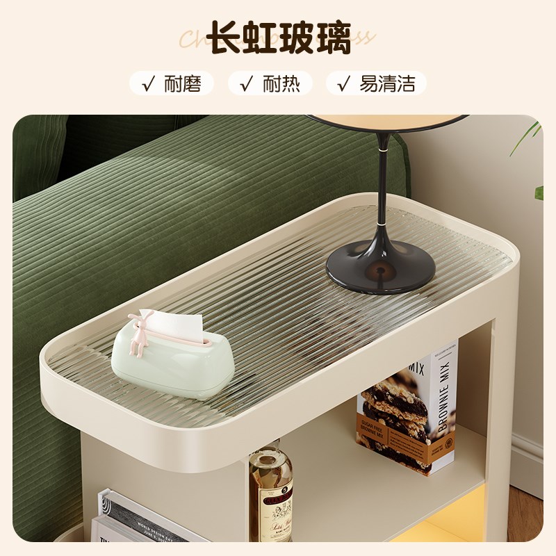 创意铁艺边几可移动沙发茶几带轮极简中古小推车置物架轻奢高级感