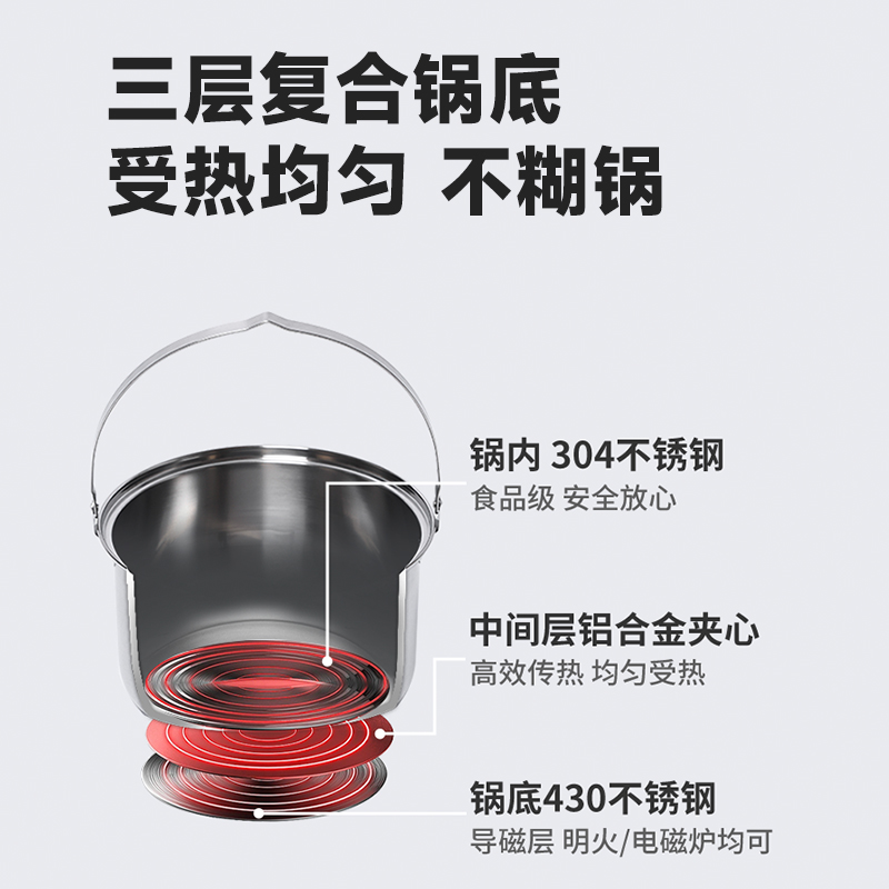 AT户外锅具便携套锅露营多人炊具不锈钢野营餐具野炊煮锅装备用品