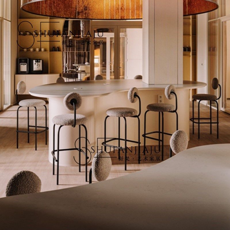 个性金属吧椅简约高端咖啡厅高脚椅现家用岛台椅,住宅家具,家用高脚椅,淘宝优惠券,粉丝福利购,淘宝优惠卷