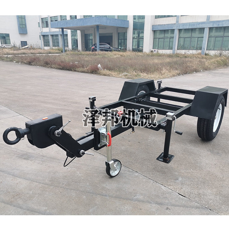 两轮框架拖车牵引物流工具车转运机组底盘骨架拖车前后桥