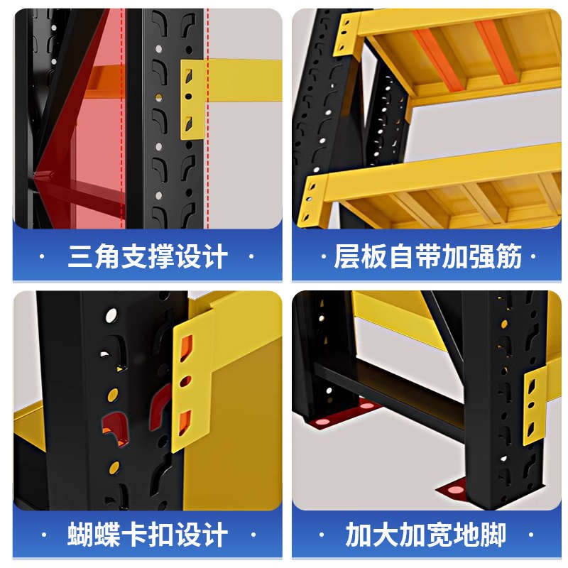 钢制货架仓库中型重型置物架展示架超市储物多层家用架货架铁架子