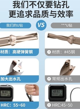 kt2du钻刀杆暴力钻u转钻头wc平底深孔车床用数控喷水快速2倍wcu钻