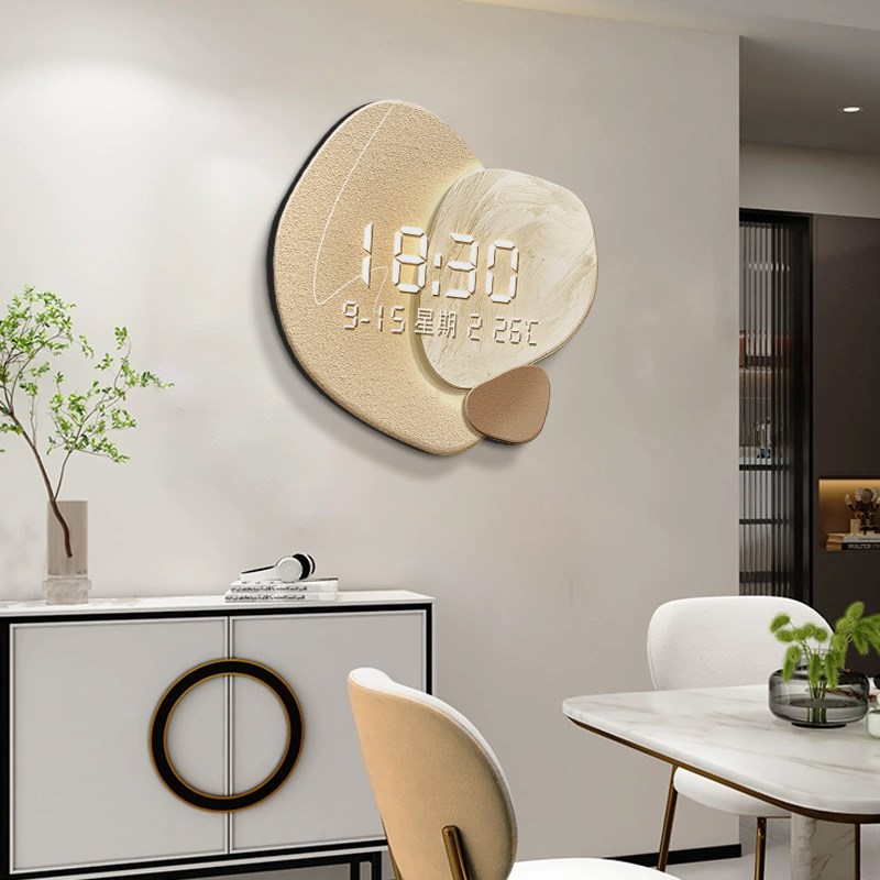 黑白灰钟表挂钟客厅高档简约现代时钟挂墙2025新款轻奢高级感表