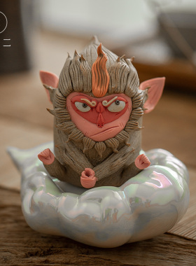 器十二孙摆件茶宠七彩祥云齐天大圣猴子斗战圣佛可爱精品可养