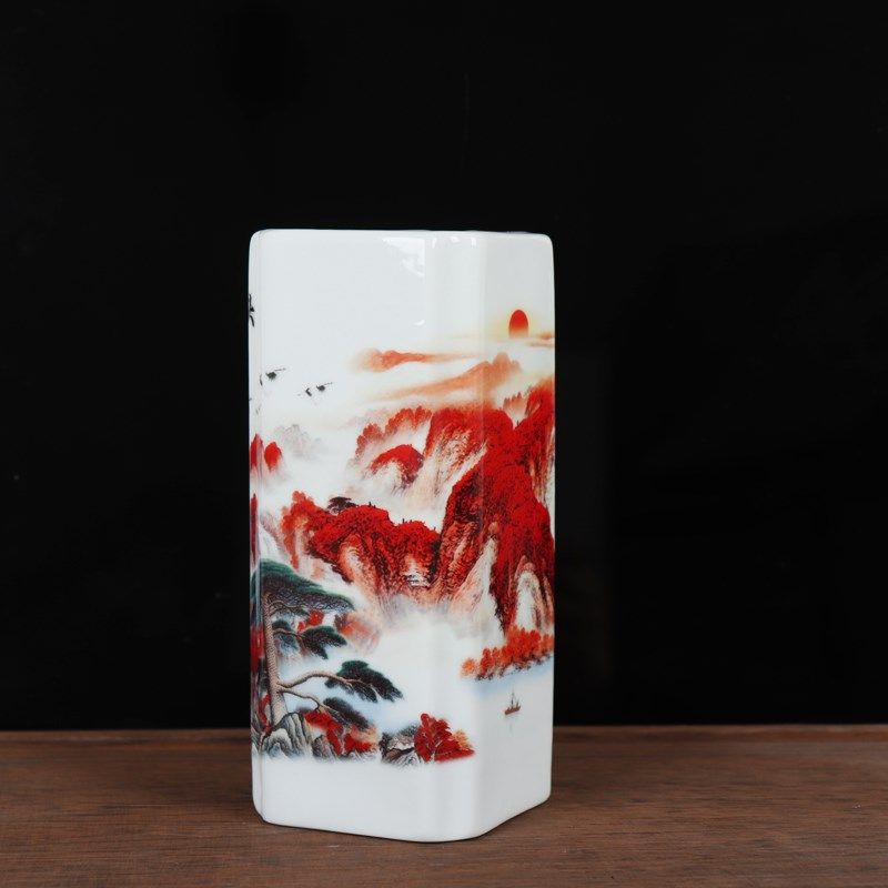 四方瓶陶瓷器笔筒家居摆件客厅书房收纳筒专用笔筒学生,收纳整理,笔筒,淘宝优惠券,粉丝福利购,淘宝优惠卷