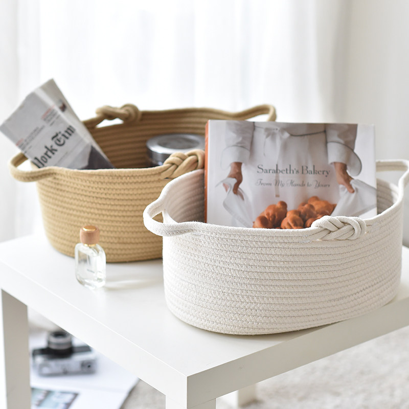 创意ns棉线打结杂物收纳篮衣物脏衣篮零食品收纳筐,收纳整理,其他收纳篮,淘宝优惠券,粉丝福利购,淘宝优惠卷