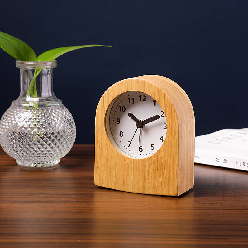实木闹钟简约风格学生用卧室床头静音小座钟创意桌面小型钟表,家居饰品,台钟/闹钟,淘宝优惠券,粉丝福利购,淘宝优惠卷