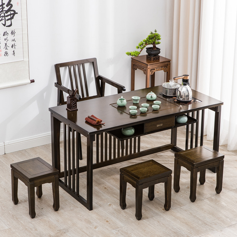 茶桌椅组合功夫茶几新中式楠竹小茶台家用茶桌茶具套装一体