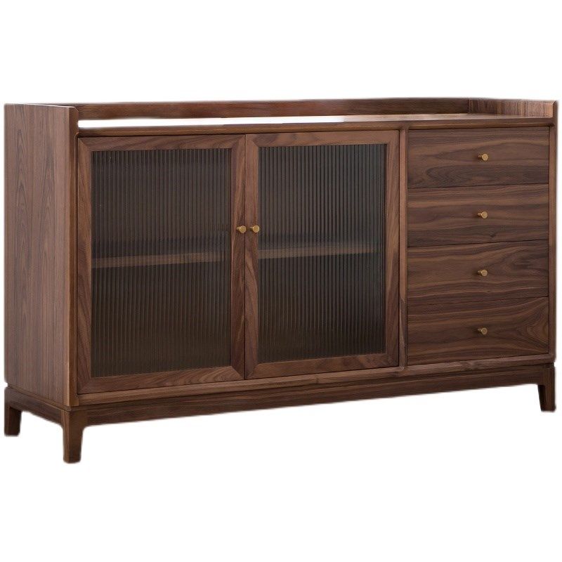 黑胡桃木餐边柜日式多功能餐厅碗柜实木茶水柜茶边柜新中式整装,住宅家具,餐边柜,淘宝优惠券,粉丝福利购,淘宝优惠卷