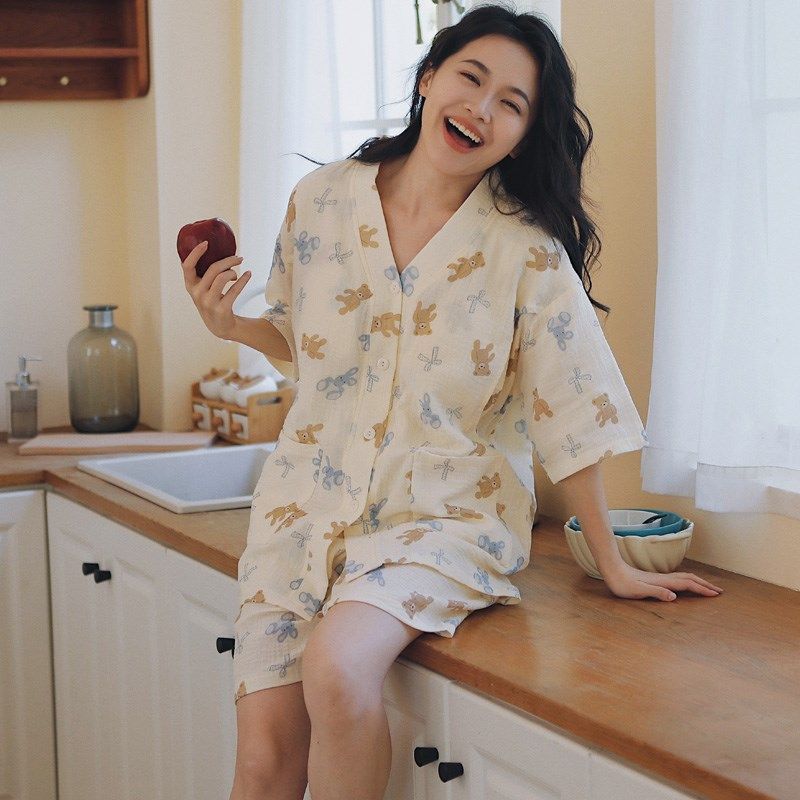 夏季哺乳睡衣装带胸垫月子服孕妇两件套薄款短袖短裤怀孕期棉纱布,孕妇装/孕产妇用品/营养,家居服套装,淘宝优惠券,粉丝福利购,淘宝优惠卷