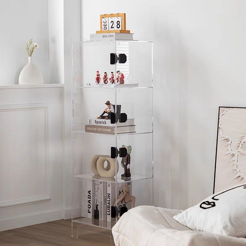 轻奢书柜置物架亚克力客厅储物柜带门手办展示柜多层落地透明定制,住宅家具,家用陈列柜,淘宝优惠券,粉丝福利购,淘宝优惠卷