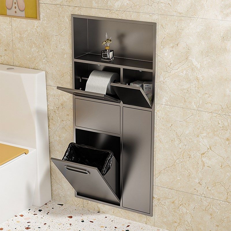 马桶壁龛卫生间嵌入式垃圾桶置物架双层金属304不锈钢成品壁龛柜,家装主材,壁龛,淘宝优惠券,粉丝福利购,淘宝优惠卷