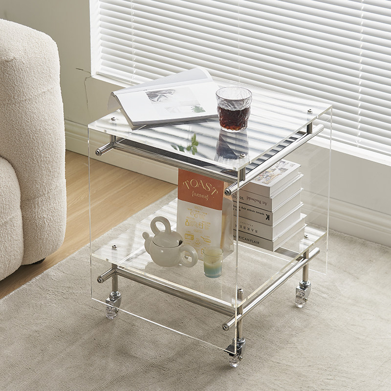 亚克力边几网红极简迷你轻奢高级感床头柜小茶几创意小推车可移动,住宅家具,角几/边几,淘宝优惠券,粉丝福利购,淘宝优惠卷