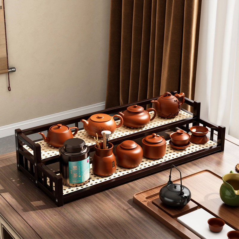 桌面博古架茶杯架子收纳架多层置物架茶室茶桌实木中式茶壶摆件柜,住宅家具,多宝格/博古架,淘宝优惠券,粉丝福利购,淘宝优惠卷