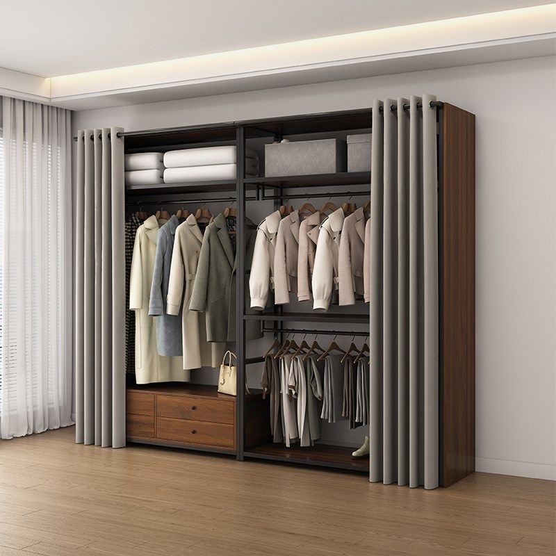 开放式金属衣帽间落地卧室挂衣架子步入式铁艺衣柜定制组装挂衣橱,住宅家具,衣帽架,淘宝优惠券,粉丝福利购,淘宝优惠卷