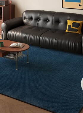 RUG原创设计 蓝色包豪斯地毯客厅轻奢高级复古中古风免洗卧室地垫