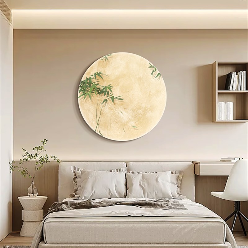 月球玄关装饰画奶油风绿植走廊过道壁灯餐厅挂画卧室床头壁画客厅图片