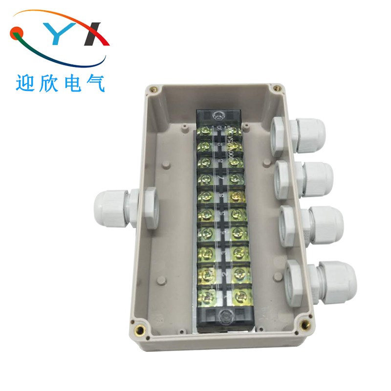 158 90 60一进四出户外防水接线盒带端子电源分线器塑料防水盒
