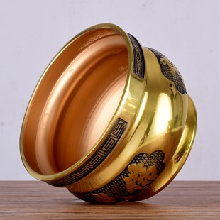 铜香炉纯铜供奉佛前观音家用拜财神插香立香烧香佛堂土地公香炉碗