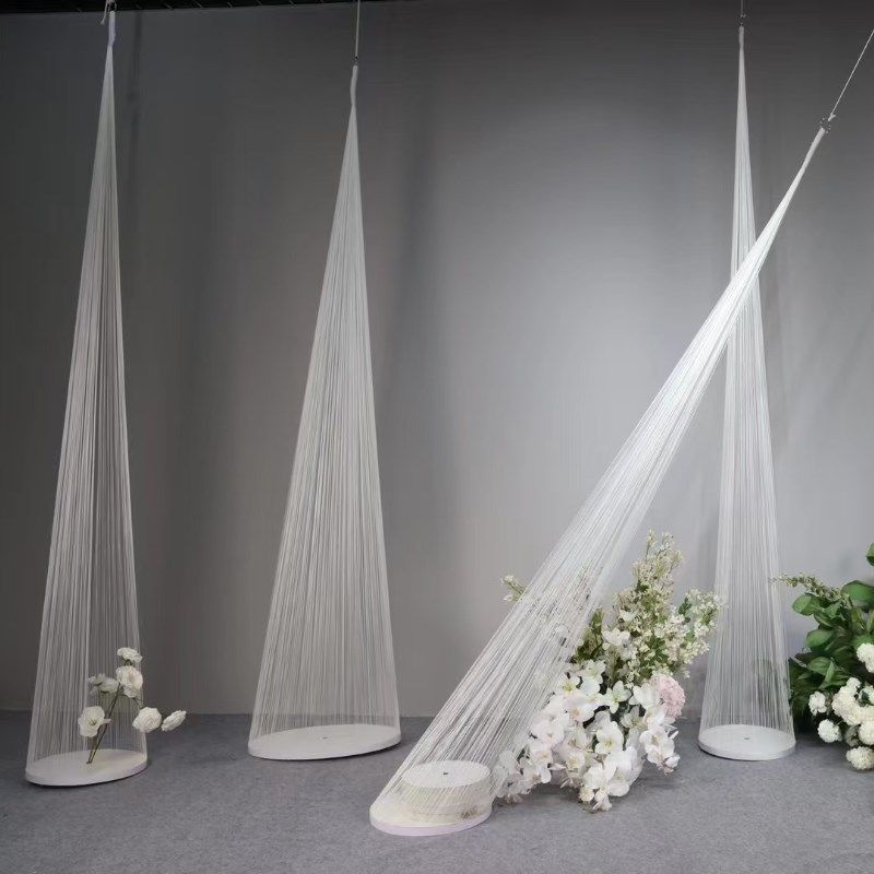 婚礼拉线帘丁达尔舞台流苏帘背景装饰韩式婚礼堂圆锥吊顶道具挂件,节庆用品/礼品,吊顶纱幔,淘宝优惠券,粉丝福利购,淘宝优惠卷