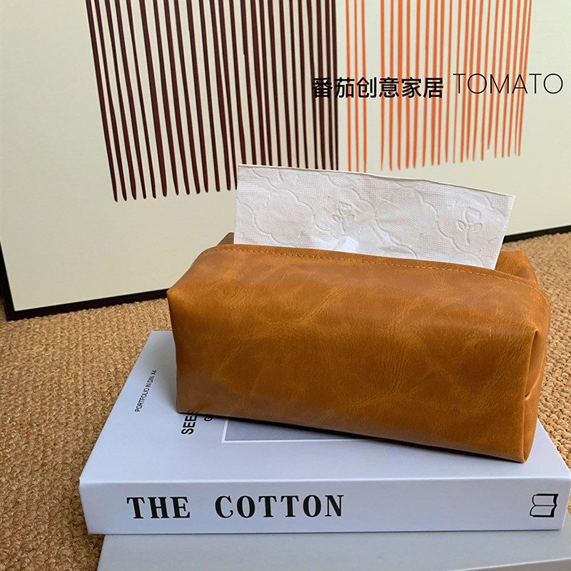 纸巾盒客厅高档轻奢仿皮油蜡皮纯色长方形抽纸餐纸盒车载卧室床头,收纳整理,纸巾盒,淘宝优惠券,粉丝福利购,淘宝优惠卷