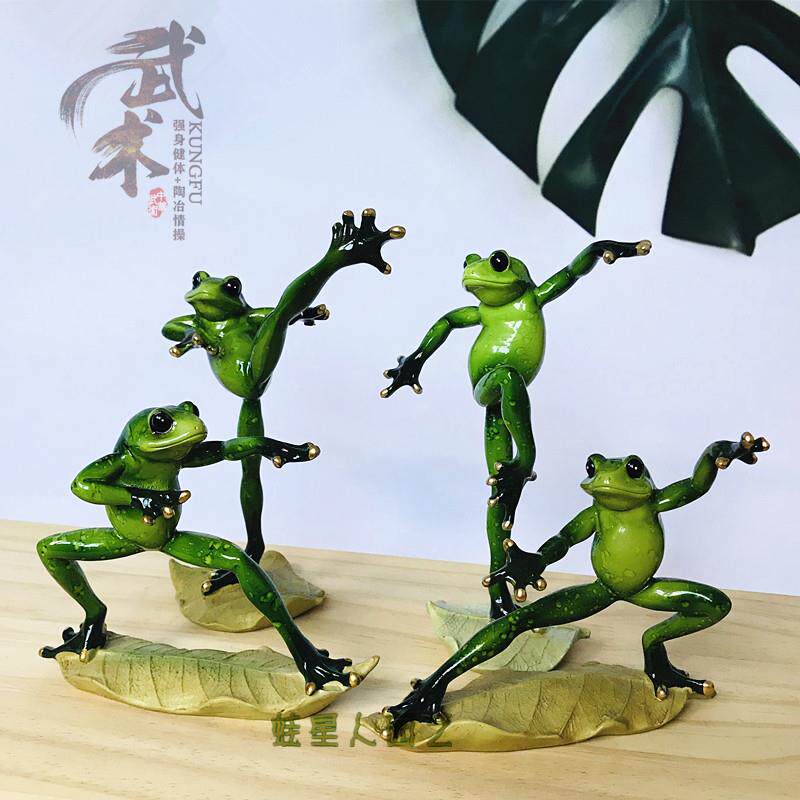 功夫青蛙摆件8090后怀旧