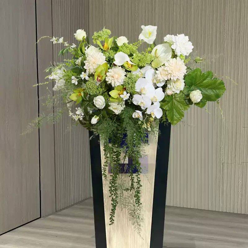 演讲台仿真花清新桌面花艺挂饰讲台会议桌装饰遮挡道具仿真插花