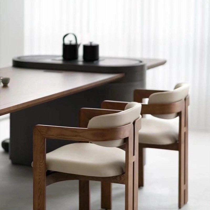 新中式茶桌2024新款高端胡桃木办公室客厅轻奢现代高级感实木茶台