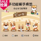 加热鼠标垫桌面暖手垫超大电热学生写字台皮革防水桌垫