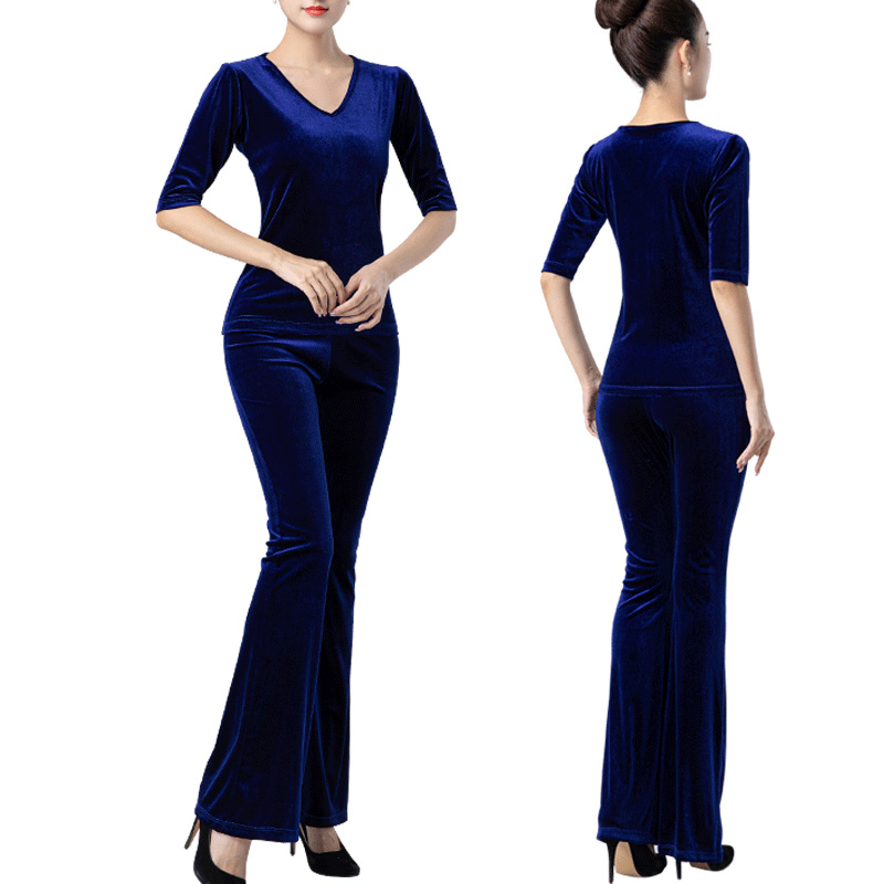 形体训练服装女新款舞蹈服套装金丝绒修身显瘦礼仪服瑜伽表演秋冬