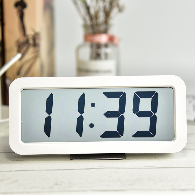 三每L1音乐电子闹钟卧室静音LCD时钟学生钟客厅桌面座钟日式简约