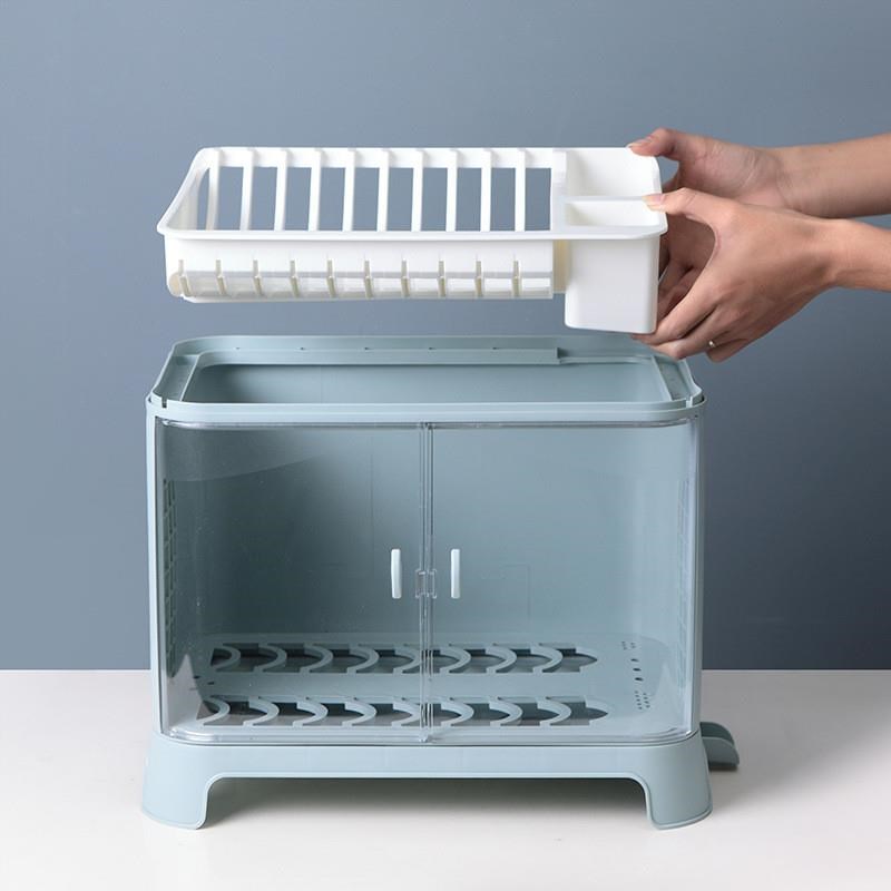 盘碗柜架碟收纳盒家用餐具装碗箱碗筷厨房沥水置物架塑料碗带盖放