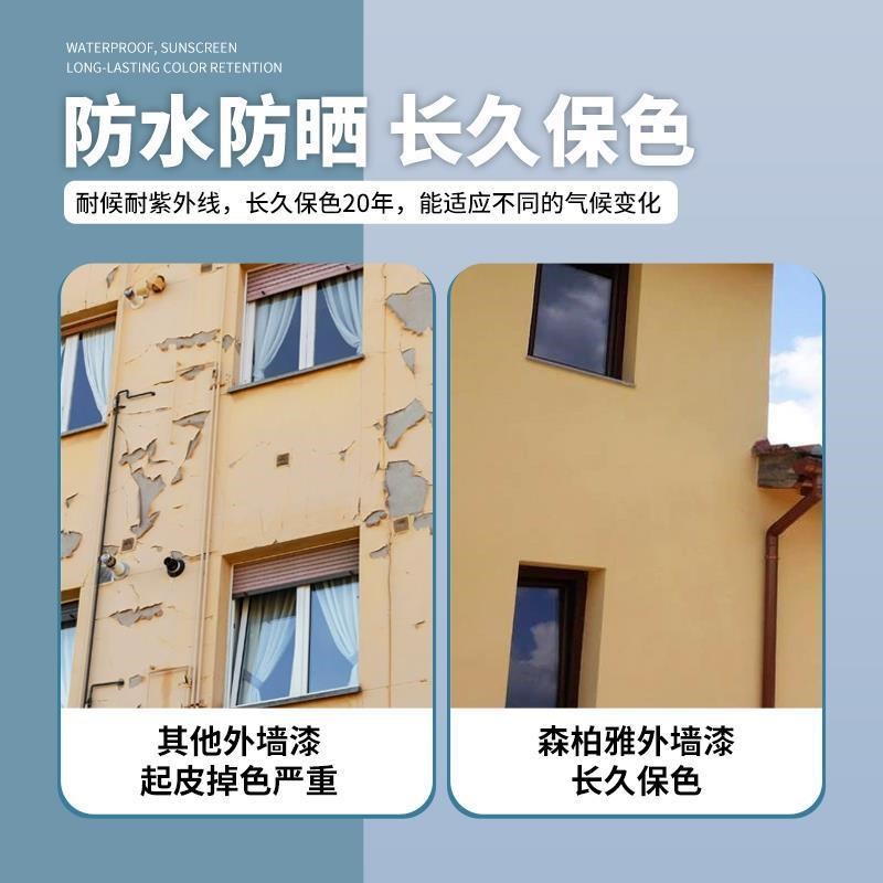 外墙漆防水防晒涂料30年自刷家用室外乳胶漆户外水泥墙面室内涂料