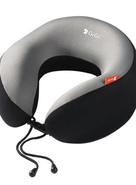 GiGiU型枕护颈枕记忆棉飞机旅行汽车枕头午睡午休枕头靠枕头灰色