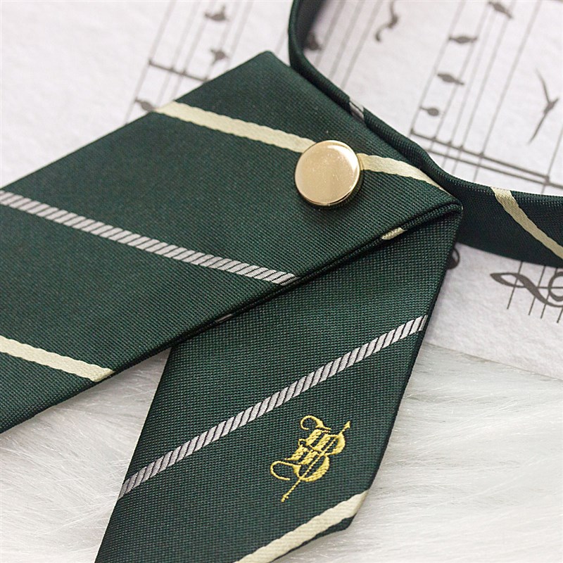 北令高等部南森中单层尖角领结校服领结女条纹领花刺绣jk校供