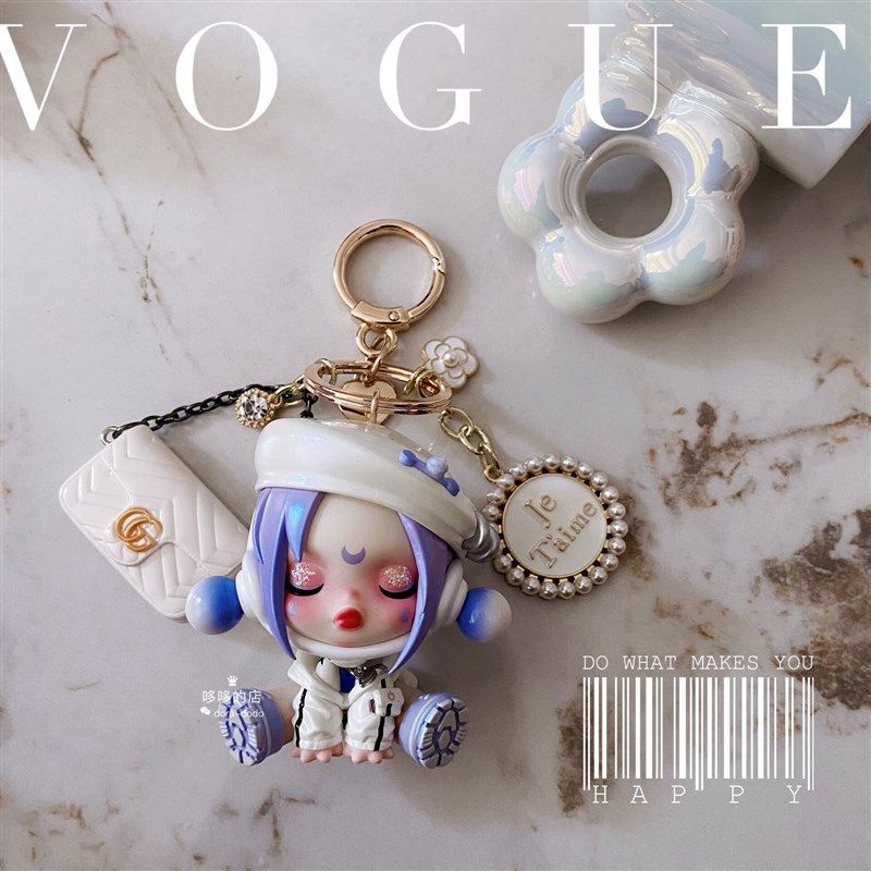 sp泡泡玛特温度密林古堡钥匙扣车钥匙挂件车挂钥匙圈挂件闺蜜礼物