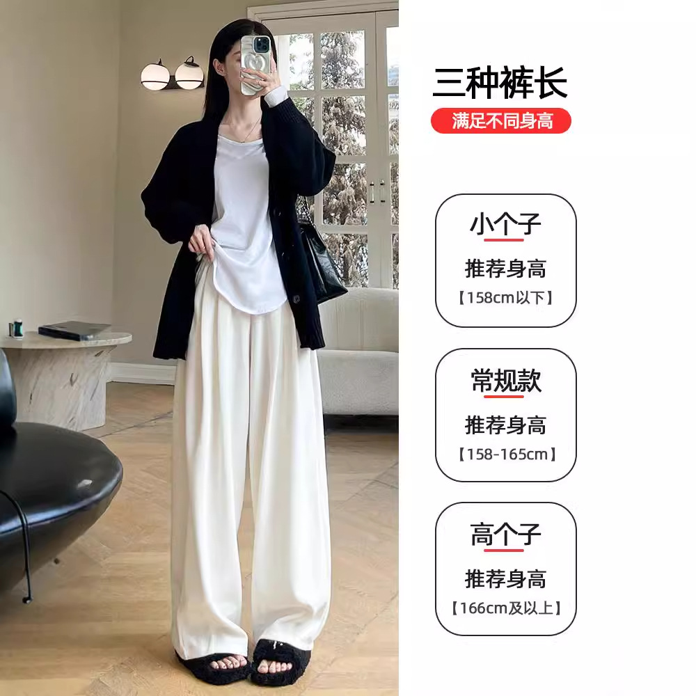 咖色山本裤女2025新款秋冬季加绒慵懒风裤子宽松小个子针织