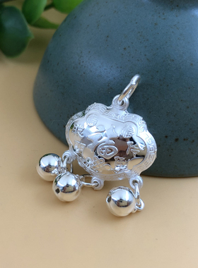 999纯银宝宝长命锁 聪明伶俐长命富贵儿童小孩银锁吊坠送生日礼物