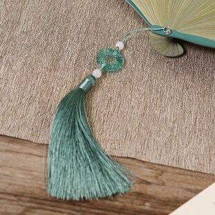 新中式流苏挂件 古风秋香绿流苏扇坠扇穗 精美扇子配件