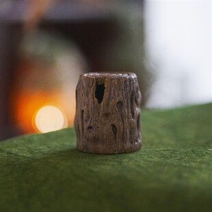 叶屿 紫砂树桩盖托老木桩盖置手工创意茶具可养摆件茶桌摆件